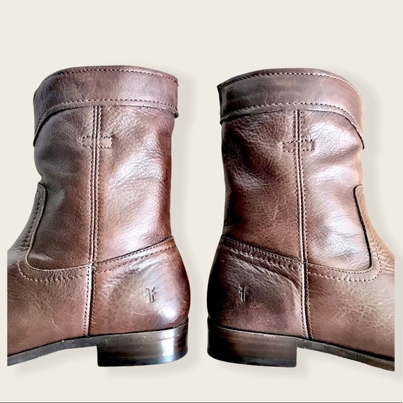 Frye Cara Roper Short Dark Brown PullOn Ankle Boot - Picture 12 of 15